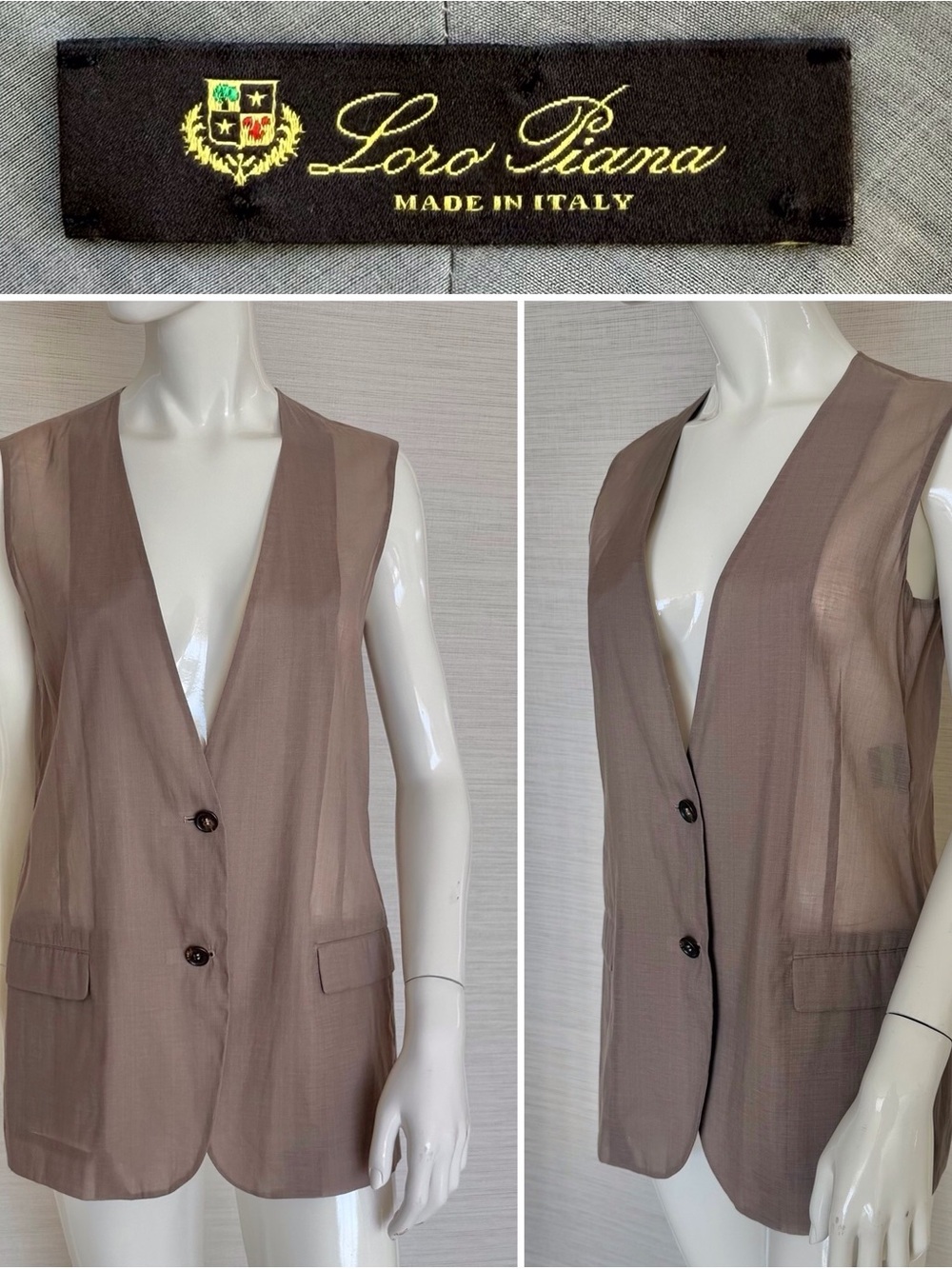 Loro Piana Ultra-Lightweight Tissue Weight Cotton Silk Tailored Vest Small